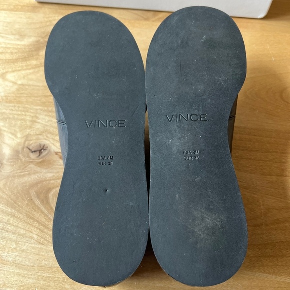 Vince Black Open-Toe Leather Loafers - Picture 9 of 10